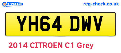 YH64DWV are the vehicle registration plates.