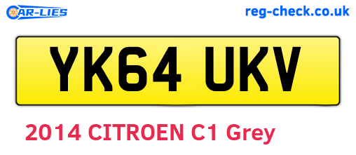 YK64UKV are the vehicle registration plates.