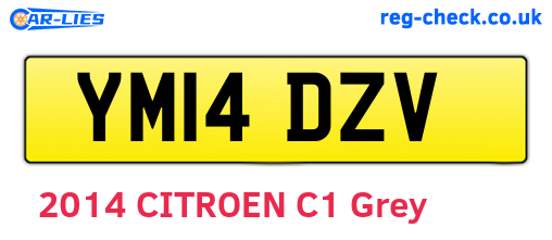 YM14DZV are the vehicle registration plates.