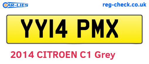 YY14PMX are the vehicle registration plates.