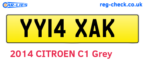 YY14XAK are the vehicle registration plates.
