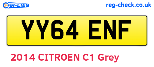 YY64ENF are the vehicle registration plates.
