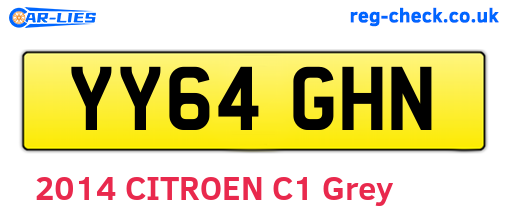 YY64GHN are the vehicle registration plates.