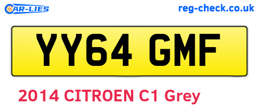 YY64GMF are the vehicle registration plates.