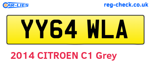 YY64WLA are the vehicle registration plates.