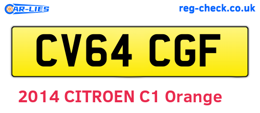 CV64CGF are the vehicle registration plates.