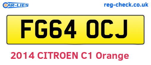 FG64OCJ are the vehicle registration plates.