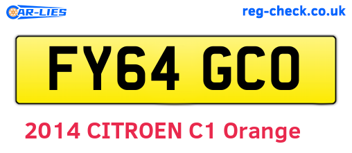 FY64GCO are the vehicle registration plates.