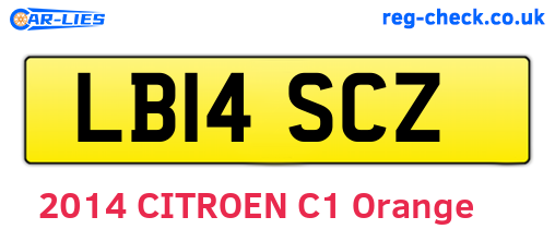 LB14SCZ are the vehicle registration plates.
