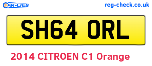 SH64ORL are the vehicle registration plates.