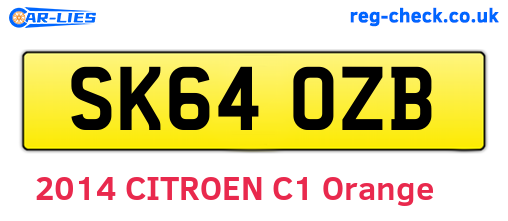 SK64OZB are the vehicle registration plates.