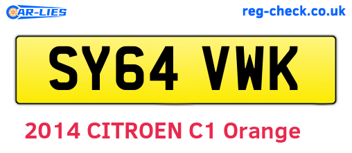 SY64VWK are the vehicle registration plates.
