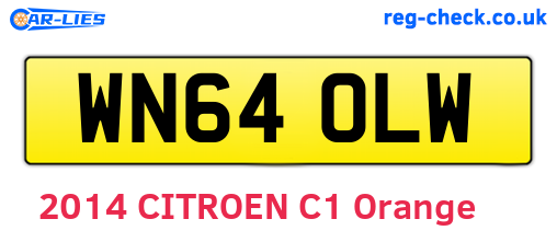 WN64OLW are the vehicle registration plates.