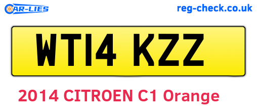 WT14KZZ are the vehicle registration plates.