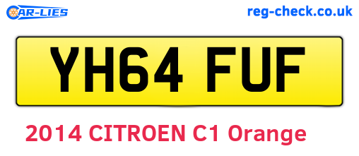 YH64FUF are the vehicle registration plates.