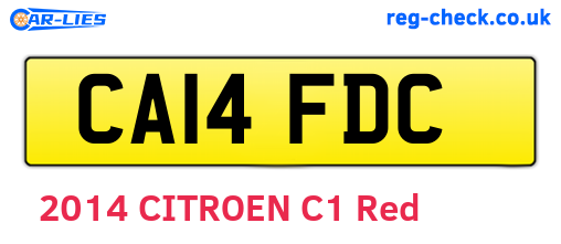 CA14FDC are the vehicle registration plates.