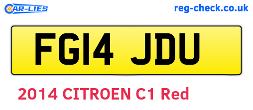 FG14JDU are the vehicle registration plates.