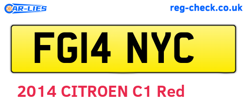FG14NYC are the vehicle registration plates.