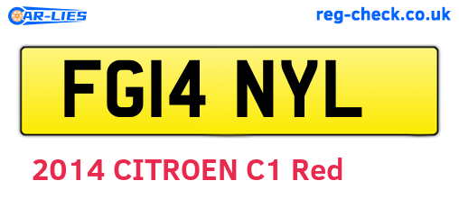 FG14NYL are the vehicle registration plates.