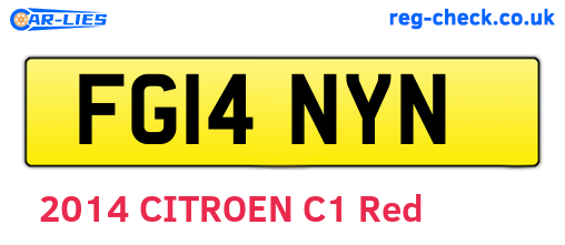 FG14NYN are the vehicle registration plates.