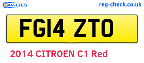 FG14ZTO are the vehicle registration plates.