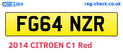 FG64NZR are the vehicle registration plates.
