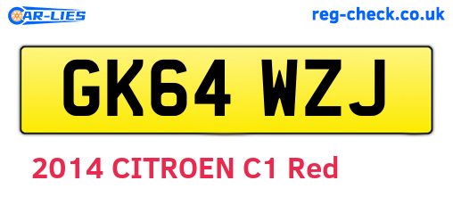 GK64WZJ are the vehicle registration plates.