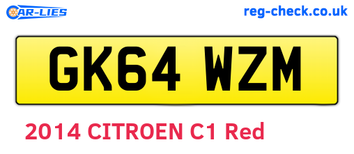 GK64WZM are the vehicle registration plates.