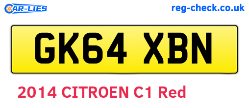 GK64XBN are the vehicle registration plates.
