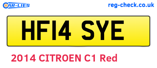 HF14SYE are the vehicle registration plates.