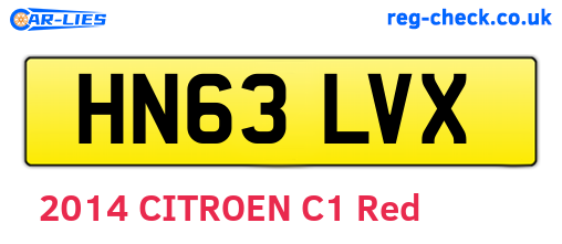 HN63LVX are the vehicle registration plates.