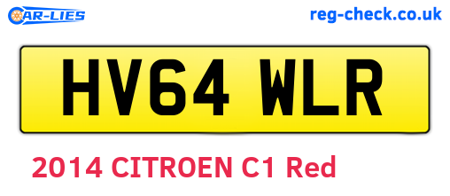 HV64WLR are the vehicle registration plates.