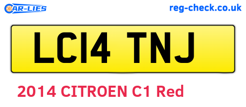 LC14TNJ are the vehicle registration plates.