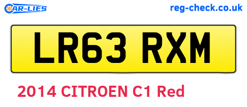 LR63RXM are the vehicle registration plates.
