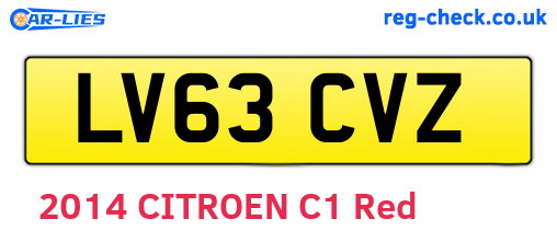 LV63CVZ are the vehicle registration plates.