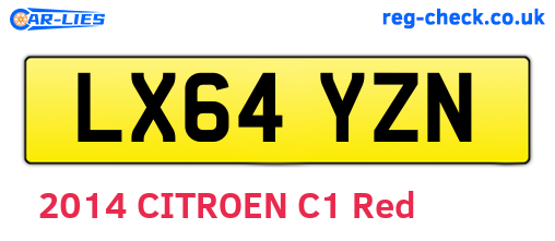 LX64YZN are the vehicle registration plates.