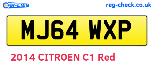 MJ64WXP are the vehicle registration plates.