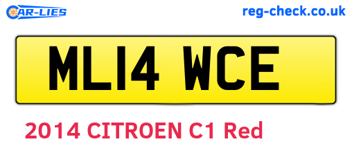 ML14WCE are the vehicle registration plates.