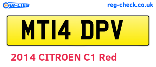 MT14DPV are the vehicle registration plates.