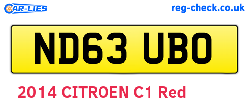 ND63UBO are the vehicle registration plates.