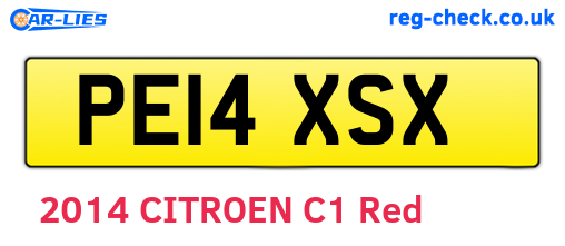 PE14XSX are the vehicle registration plates.