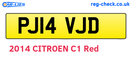 PJ14VJD are the vehicle registration plates.