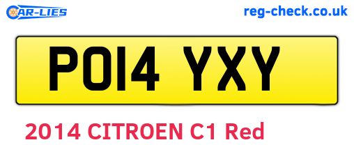 PO14YXY are the vehicle registration plates.