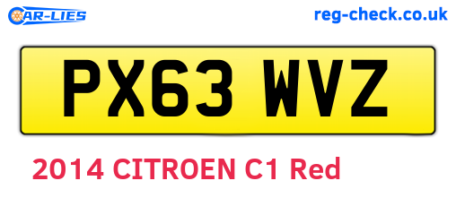 PX63WVZ are the vehicle registration plates.