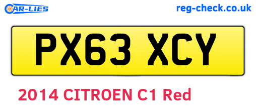 PX63XCY are the vehicle registration plates.