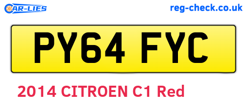 PY64FYC are the vehicle registration plates.