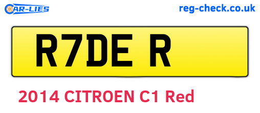 R7DER are the vehicle registration plates.