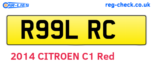R99LRC are the vehicle registration plates.