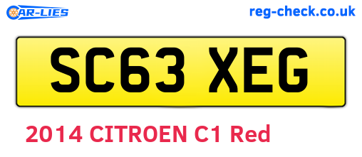 SC63XEG are the vehicle registration plates.