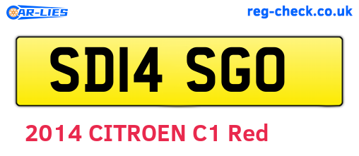 SD14SGO are the vehicle registration plates.
